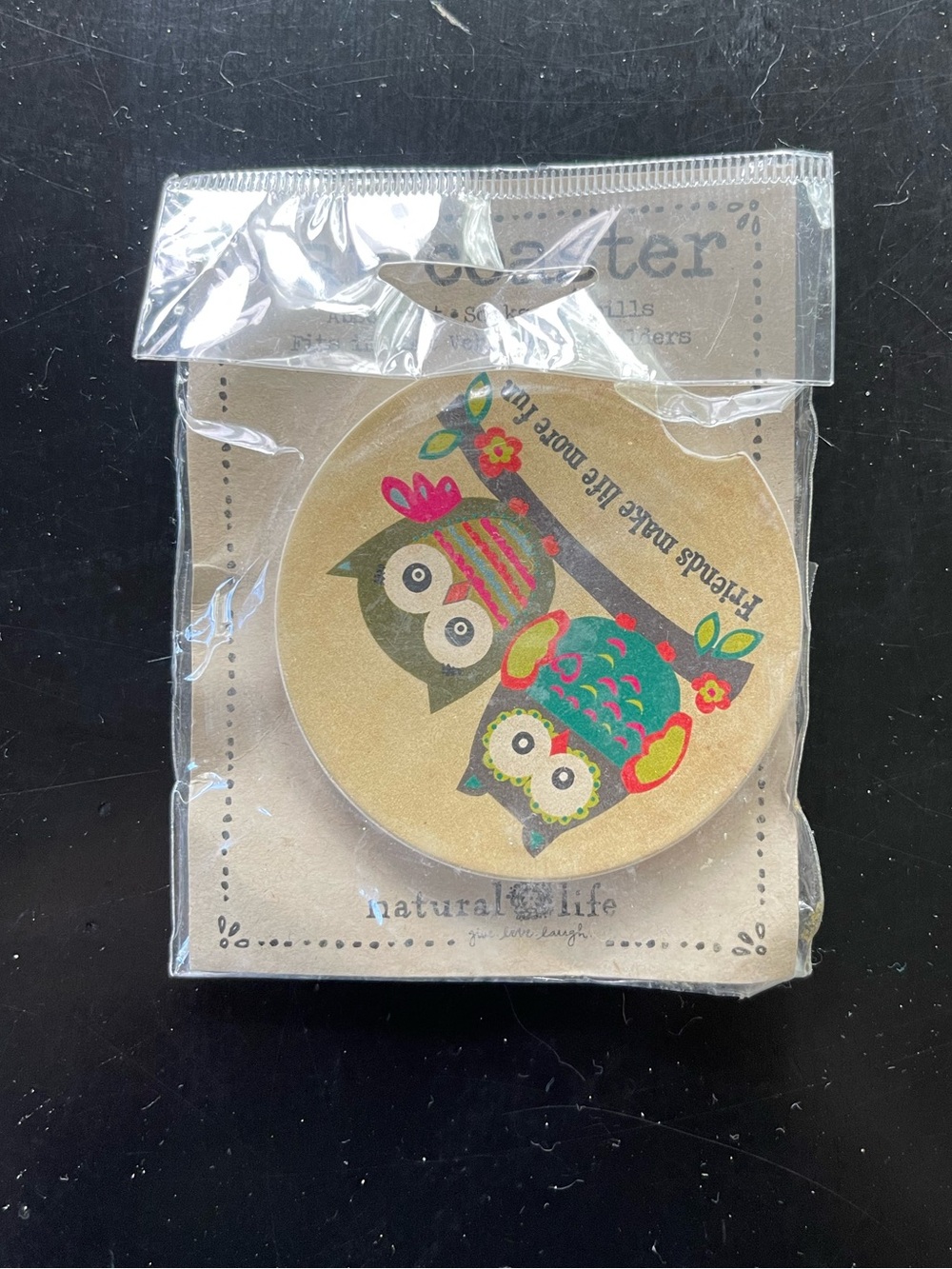 Natural Life Owl Car Coaster